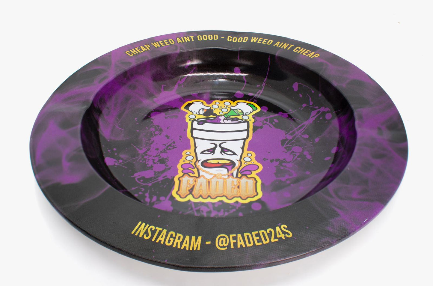 Faded standard metal ashtray
