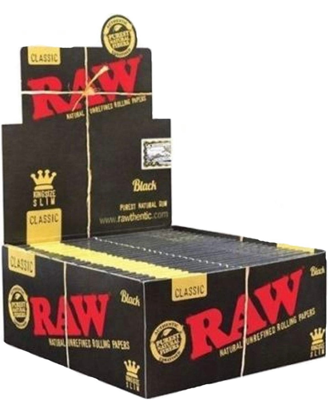Raw black king size slim x5 packs