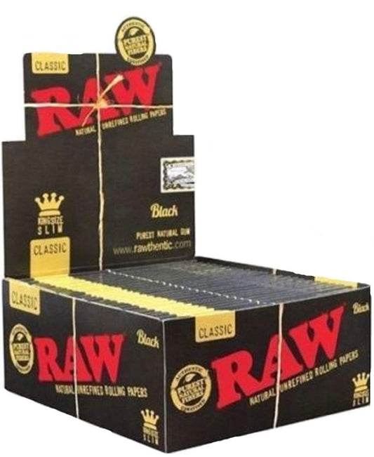 Raw black king size slim x5 packs