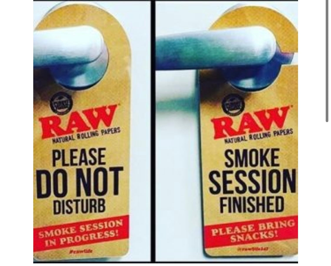 Raw door sign