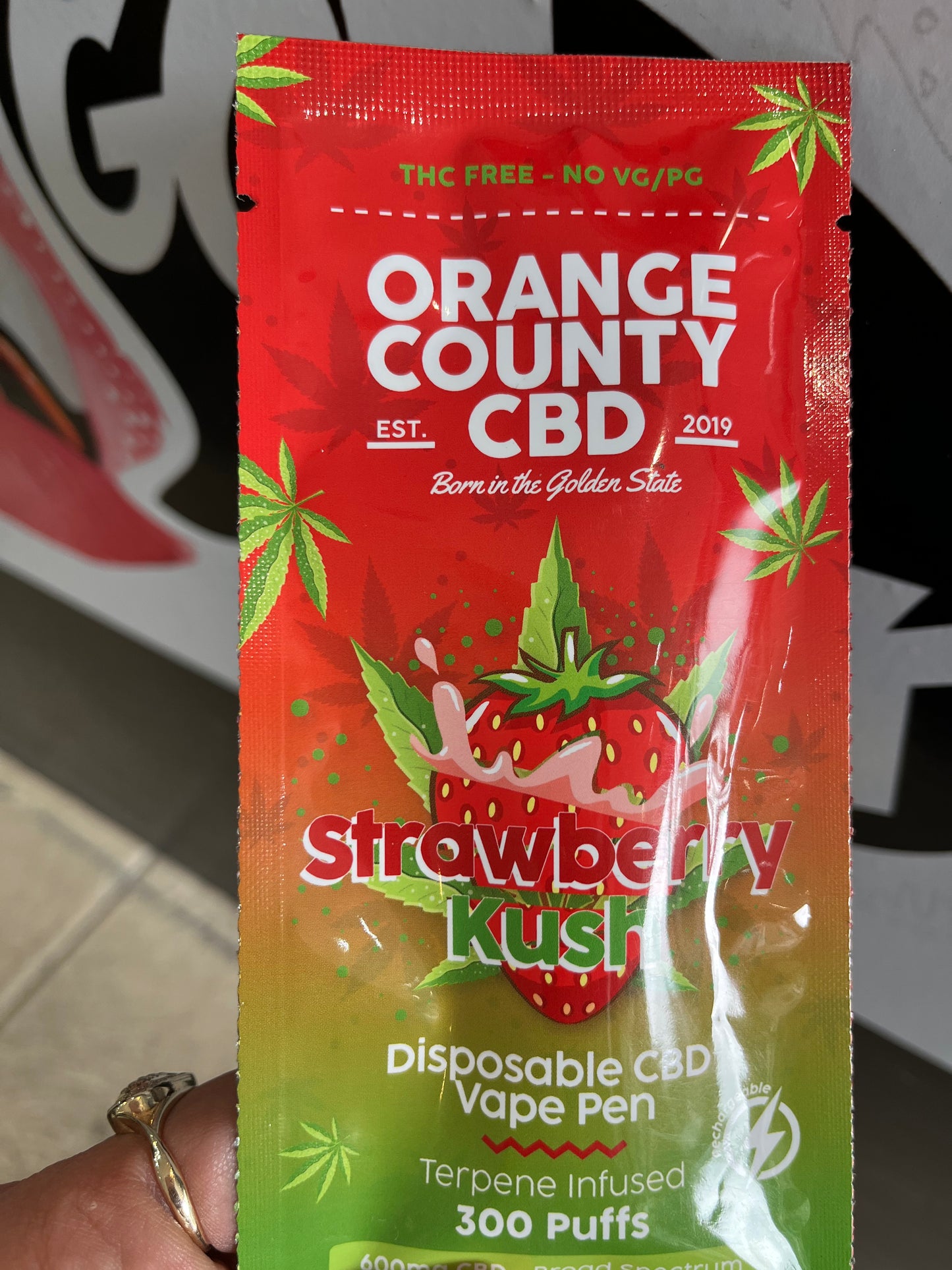 Strawberry kush CBD vape pen